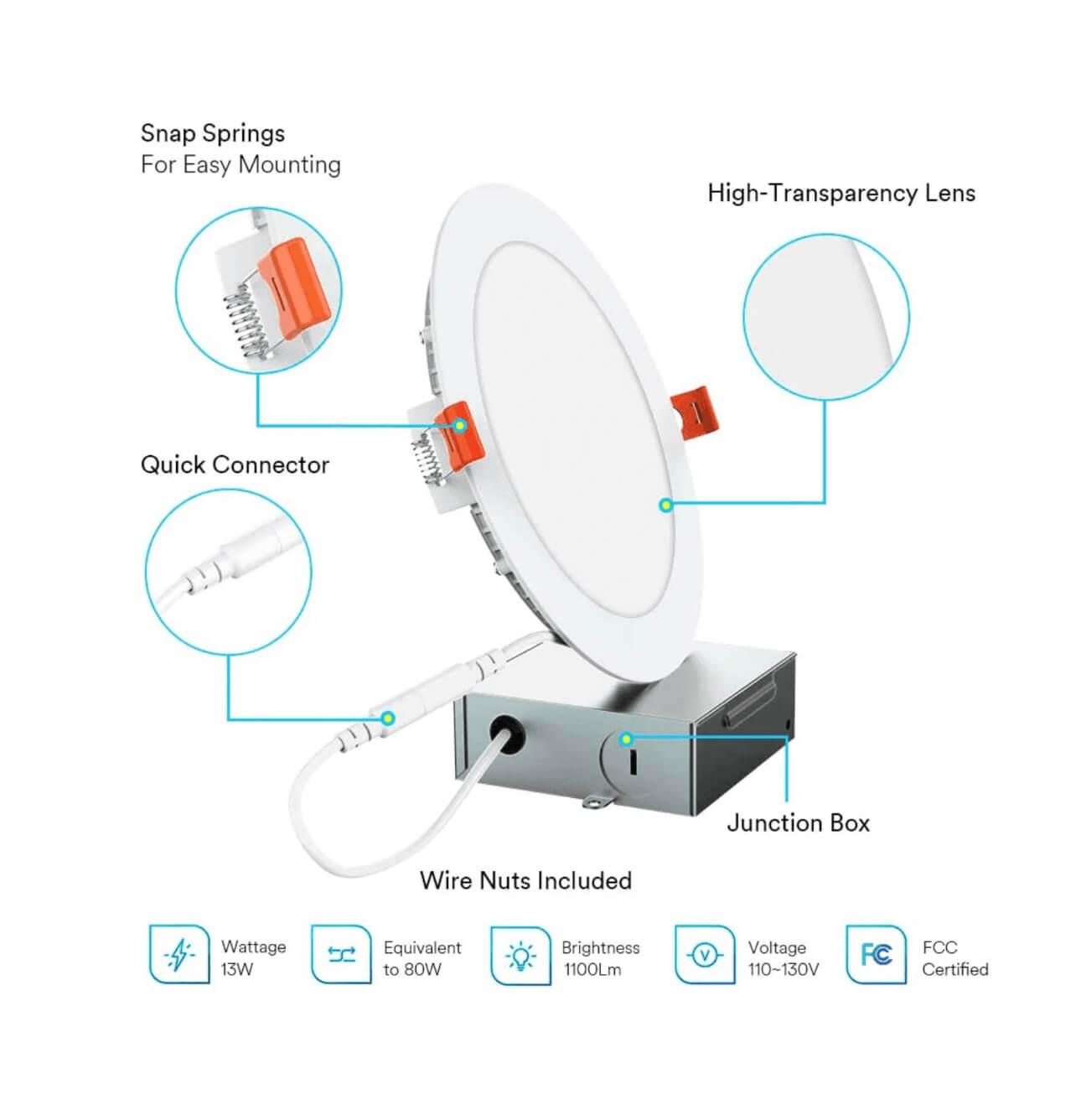 1LEDS™ 4”inch (4)pack, color-changing Smart recessed L.E.D Siri, Google, Alexa